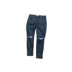 Free People Size 29 Black Distressed Skinny Denim Designer Jeans